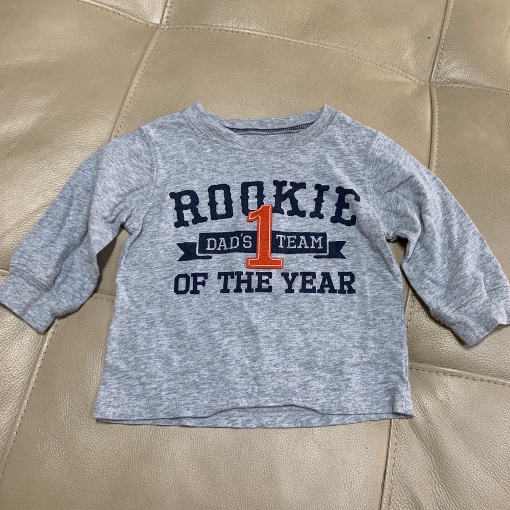 CARTER’S Gray “Dad’s Rookie” Tee, 12 mo
